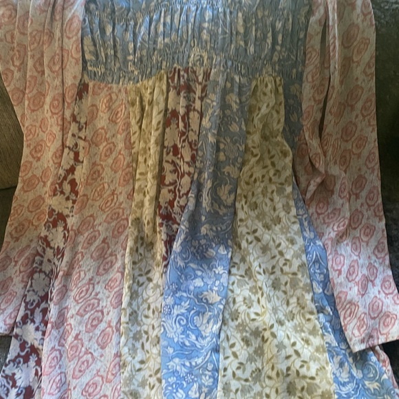 Free People Blue Floral tunic top - Picture 4 of 7